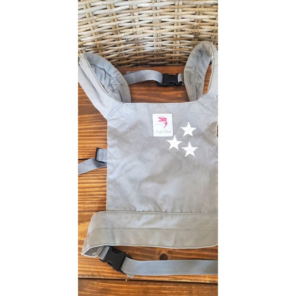 Angel Shine Gray Tan Doll Carrier Embroidery Adjustable Straps Toy Accessory - Picture 5 of 9